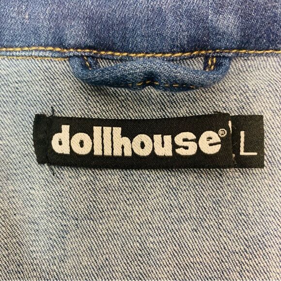 Dollhouse Denim Jacket Sz. L Retro Sportswear - Picture 7 of 12